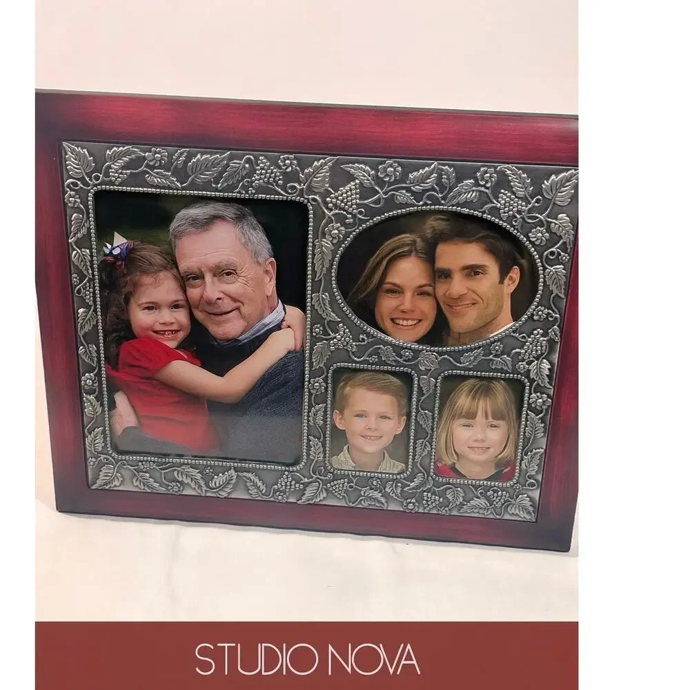 Classic Cherrywood Collage multi Photo frame Picture holder  -Studio Nova